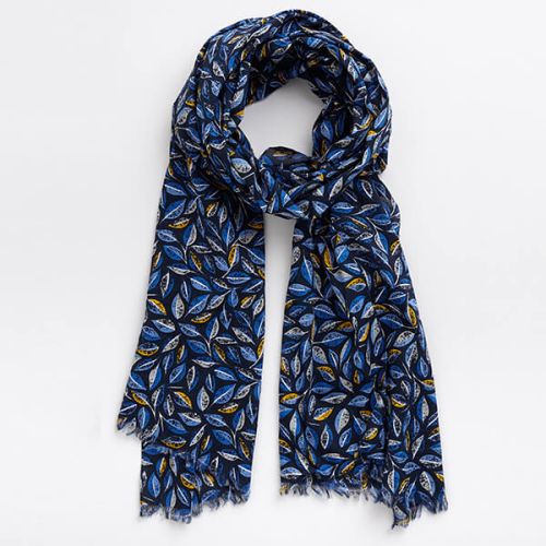 Seasalt New Everyday Scarf Embroidered Leaves Magpie