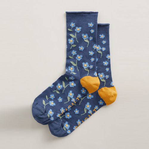 Seasalt Women's Bamboo Arty Socks Forget-Me-Not Wild Pansy