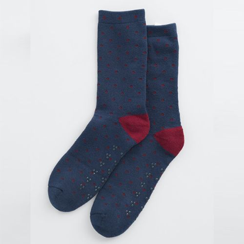 Seasalt Glad Tidings Slipper Socks Confetti French Blue Dahlia