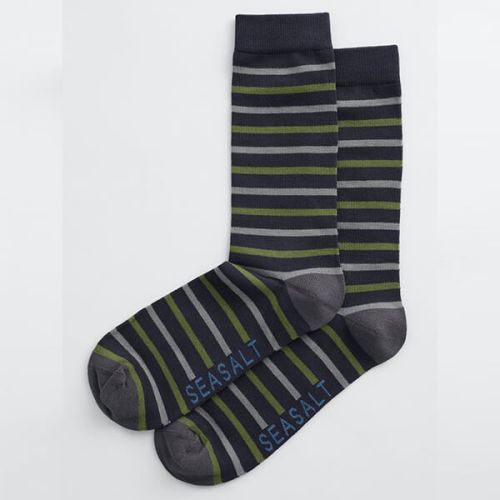 Seasalt Men's Sailor Socks Duet Dark Night Heath Size 8-12