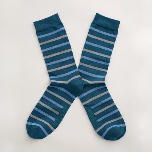 Seasalt Men's Sailor Socks Duet Dark Eden Cornish Blue | Harts of Stur