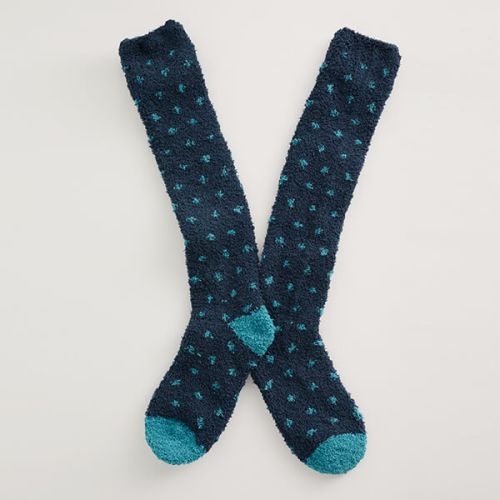 Seasalt Fluffies Socks Long Confetti Lake Azurite Size 3-8