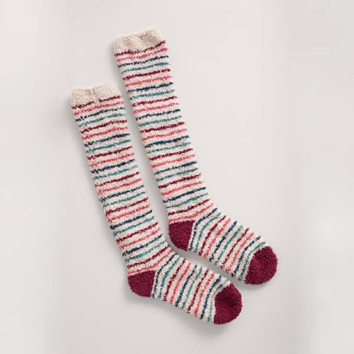 Seasalt Fluffies Socks Long West Town Red Ship Mix Size 4-7