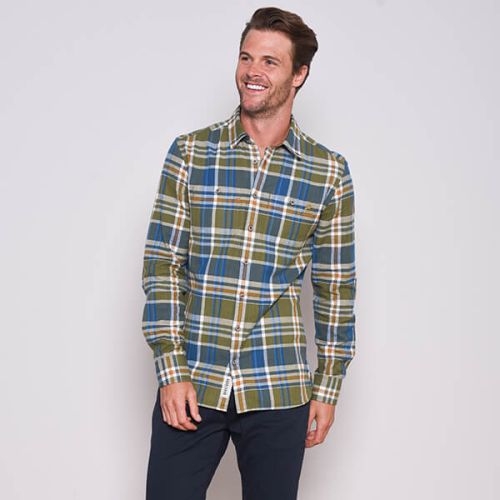 Brakeburn Olive Checked Flannel Shirt