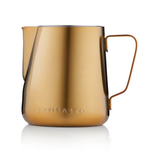 Barista & Co Beautifully Crafted Core Stainless Steel Milk Jug Gold 420ml
