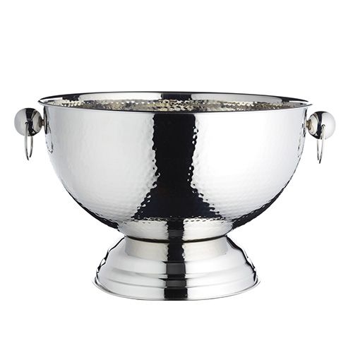 BarCraft Hammered Stainless Steel Champagne Bowl