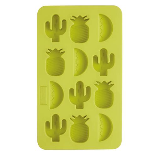 BarCraft Tropical Shapes Green Silicone Ice Cube Tray