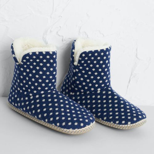 Seasalt Snooze Slipper Booties Confetti French Blue Size S-M