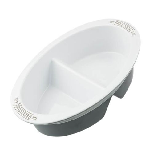 Bakehouse & Co 27cm Ceramic Oval Divided Dish