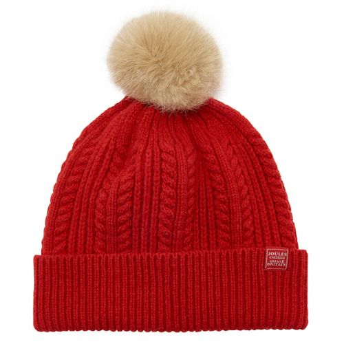 Joules Red Bobble Hat