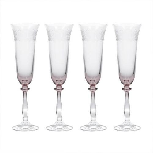 Katie Alice The Collection Set Of 4 Etched Flute Glasses