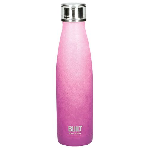 Built 500ml Double Walled Stainless Steel Water Bottle Pink & Purple Ombre