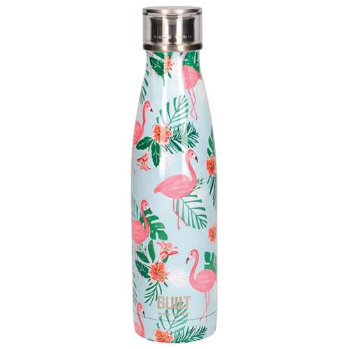 Built 500ml Double Walled Stainless Steel Water Bottle Flamingo