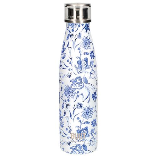 Built 500ml Double Walled Stainless Steel Water Bottle Blue Floral
