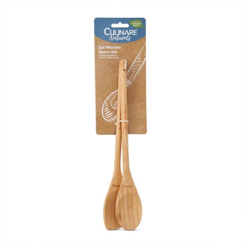 Culinare Naturals 2 Piece Wooden Spoon Set