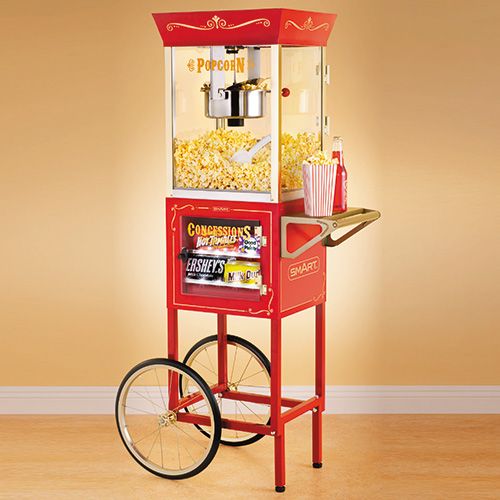 Smart Old Fashioned Movie Time Popcorn Cart with Concession Stand