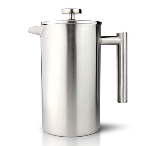 Grunwerg Double-wall Satin Straight Sided Cafetiere 8 Cup
