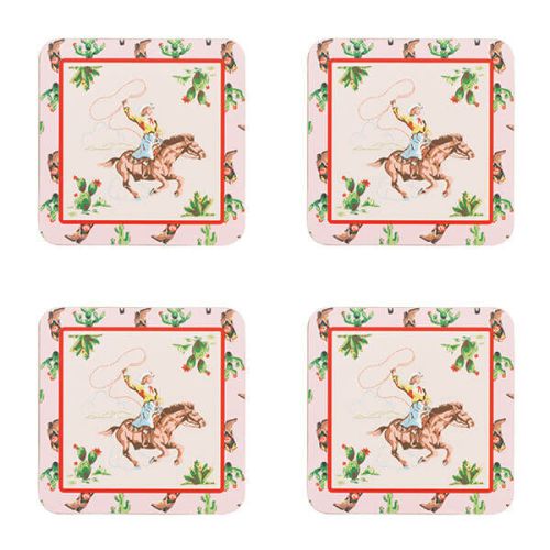 Cath Kidston Cowgirl Rodeo Set of 4 Cork Backed Coasters
