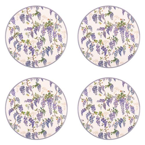 Cath Kidston Wisteria Set Of 4 Cork Backed Round Placemats