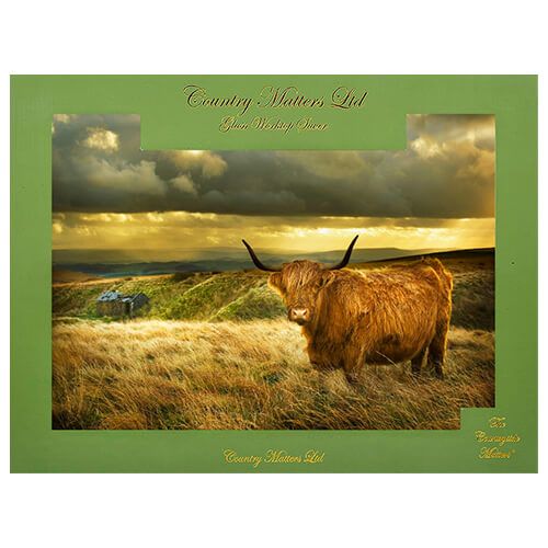 Country Matters Highland Cow Glass Work Top Saver