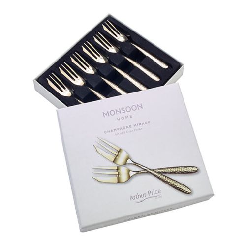 Arthur Price Monsoon Champagne Mirage Set of 6 Pastry Forks