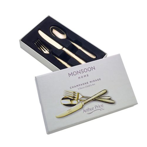 Arthur Price Monsoon Champagne Mirage 3 Piece Child Cutlery Set