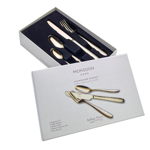 Arthur Price Monsoon Champagne Mirage 16 Piece Cutlery Gift Box Set