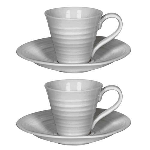 Sophie Conran Grey Espresso Cup & Saucer Set Of Two