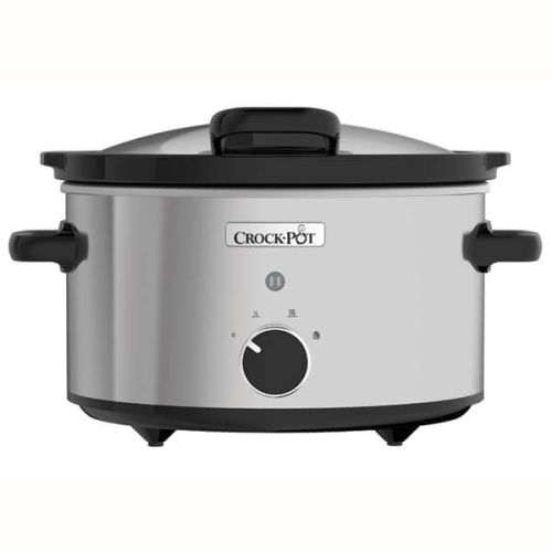 Crock Pot 3.5L Stainless Steel Slow Cooker With Hinged Lid