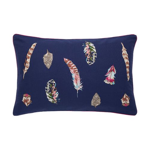 Joules Feathers Cushion 60 x 40cm Navy