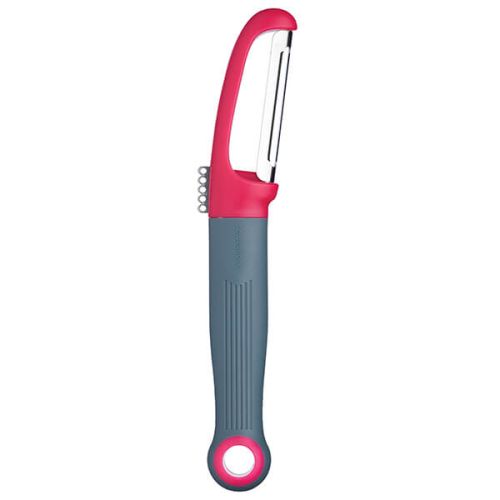 Colourworks Brights Pink Straight Peeler with Zester