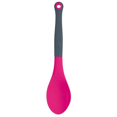 Colourworks Brights Pink Long Handled Silicone Headed Kitchen Spoon