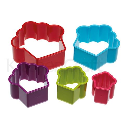 Colourworks Set of 5 Cupcake Shaped Cookie / Pastry Cutters