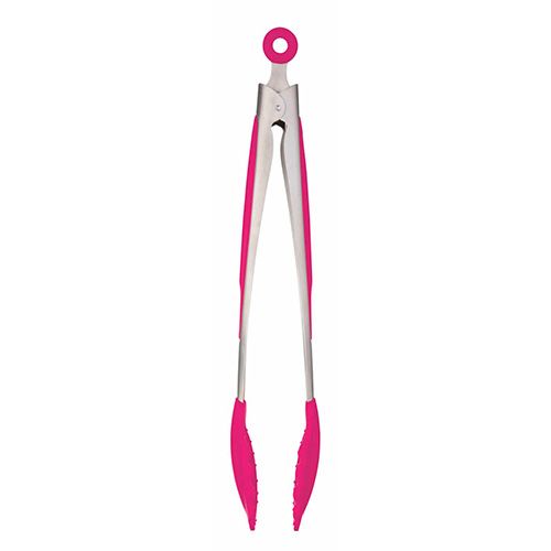 Colourworks Silicone & Stainless Steel 30cm Tongs Pink