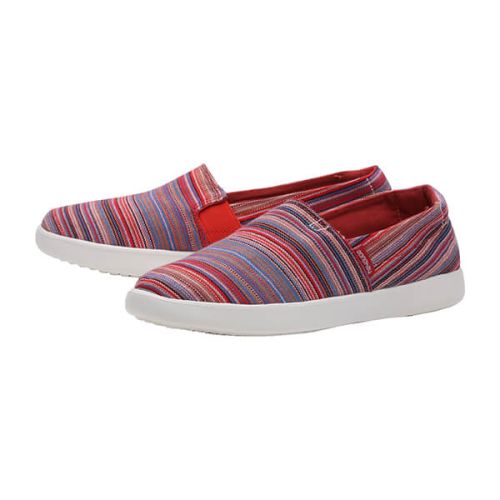 Dude Shoes Carly Ibiza Stripe Red Textile Size