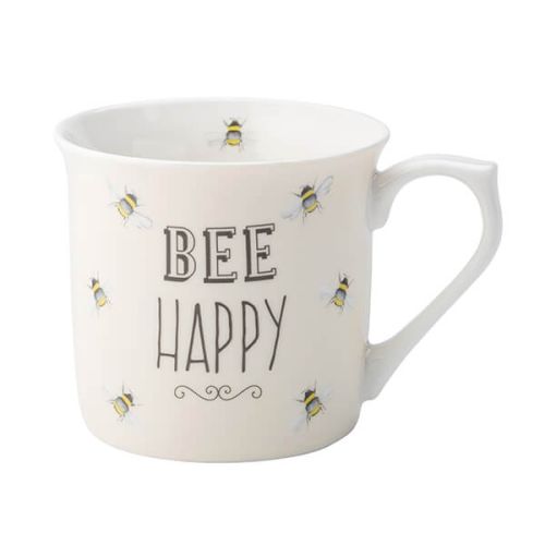 English Tableware Company Bee Happy Cream Fine China Mug
