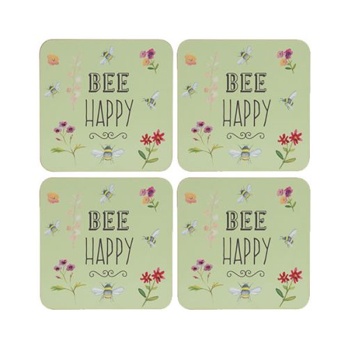 English Tableware Company Bee Happy Set of 4 Coasters
