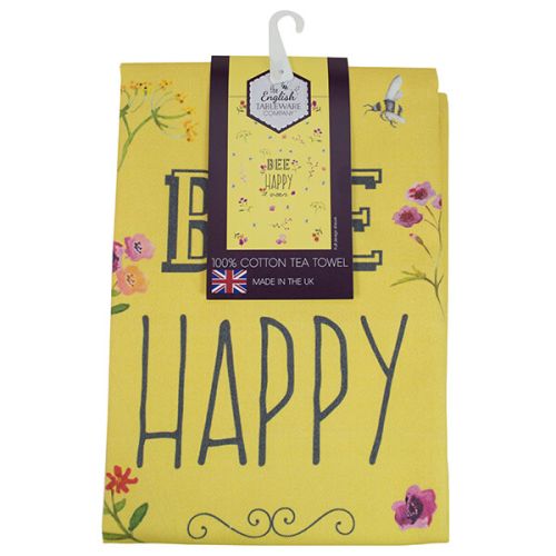 English Tableware Company Bee Happy Yellow Tea Towel