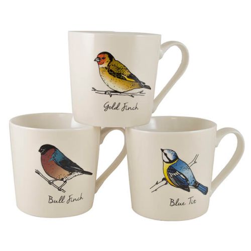 English Tableware Company British Birds Cream Mugs Set Of 3