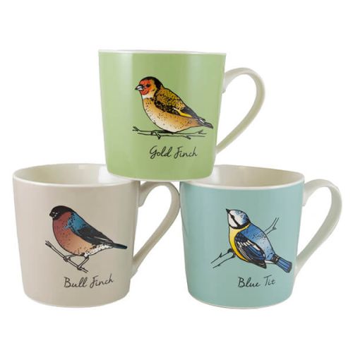 English Tableware Company British Birds Coloured Mugs Set Of 3