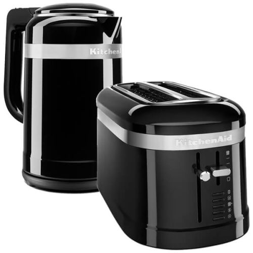 KitchenAid Onyx Black 2 Slot Design Toaster and 1.5 Litre Kettle Set