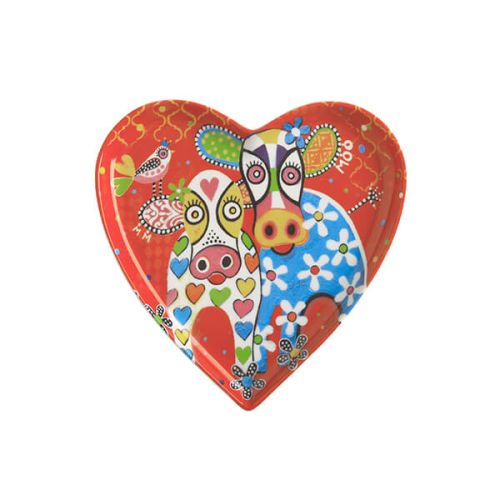 Maxwell & Williams Love Hearts Happy Moo Day 15.5cm Ceramic Plate Gift Boxed