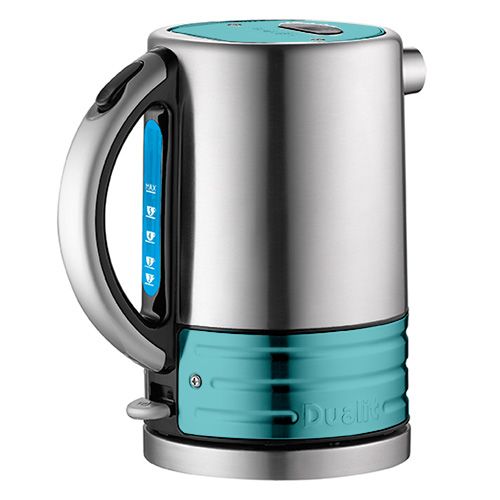 Dualit Architect Brushed Stainless Steel and Azure Blue Kettle