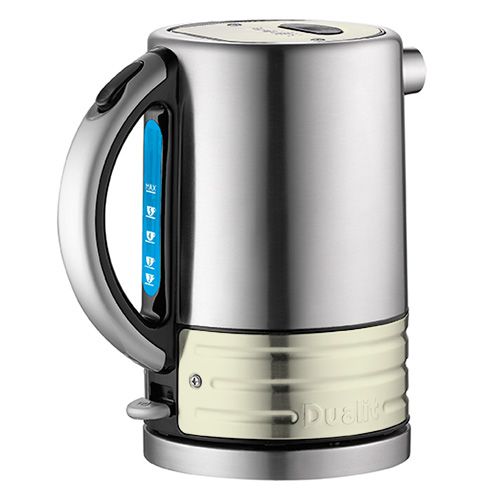 Dualit Architect Brushed Stainless Steel and Canvas White Kettle