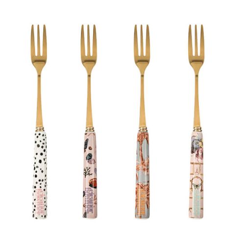 Eleanor Bowmer Pastry Forks Set Of 4 Mixed Print