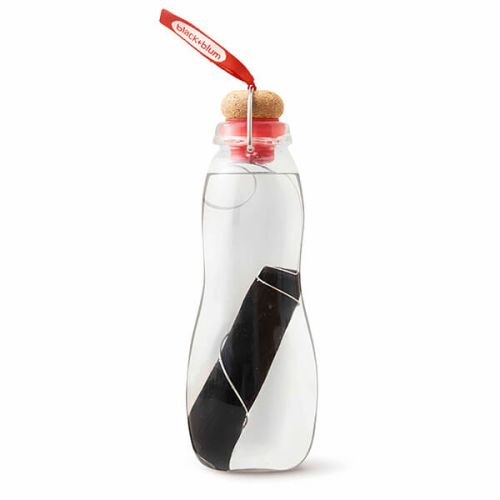 Black + Blum Eau Good Glass Charcoal Filter Water Bottle Red