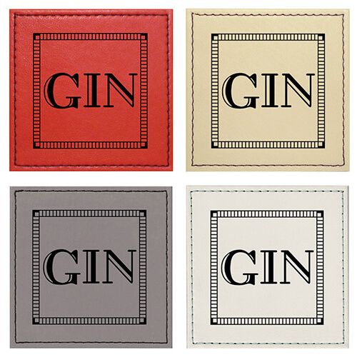 Raising Spirits Mixed Faux Leather Gin Coasters, Pack Of 4