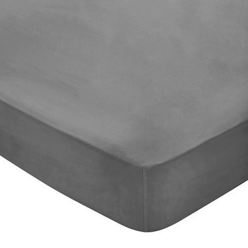 Bedeck of Belfast 300 Thread Count Fitted Sheet Double Charcoal
