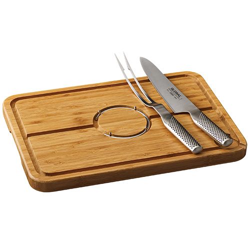 Global 2 Piece Carving Set With Carving Board