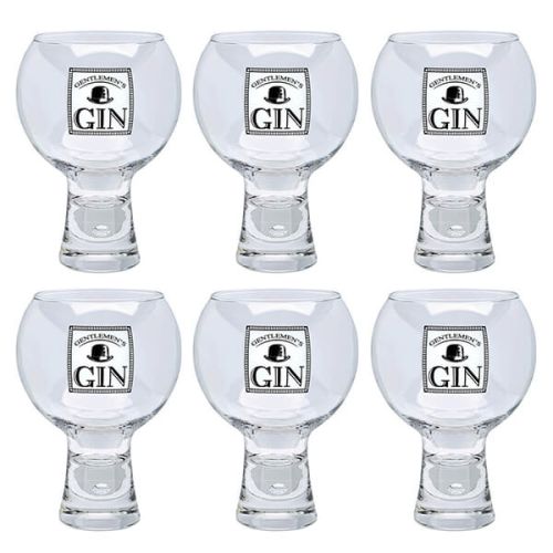 Durobor Raising Spirits Set Of 6 Gentlemen's Gin Glasses